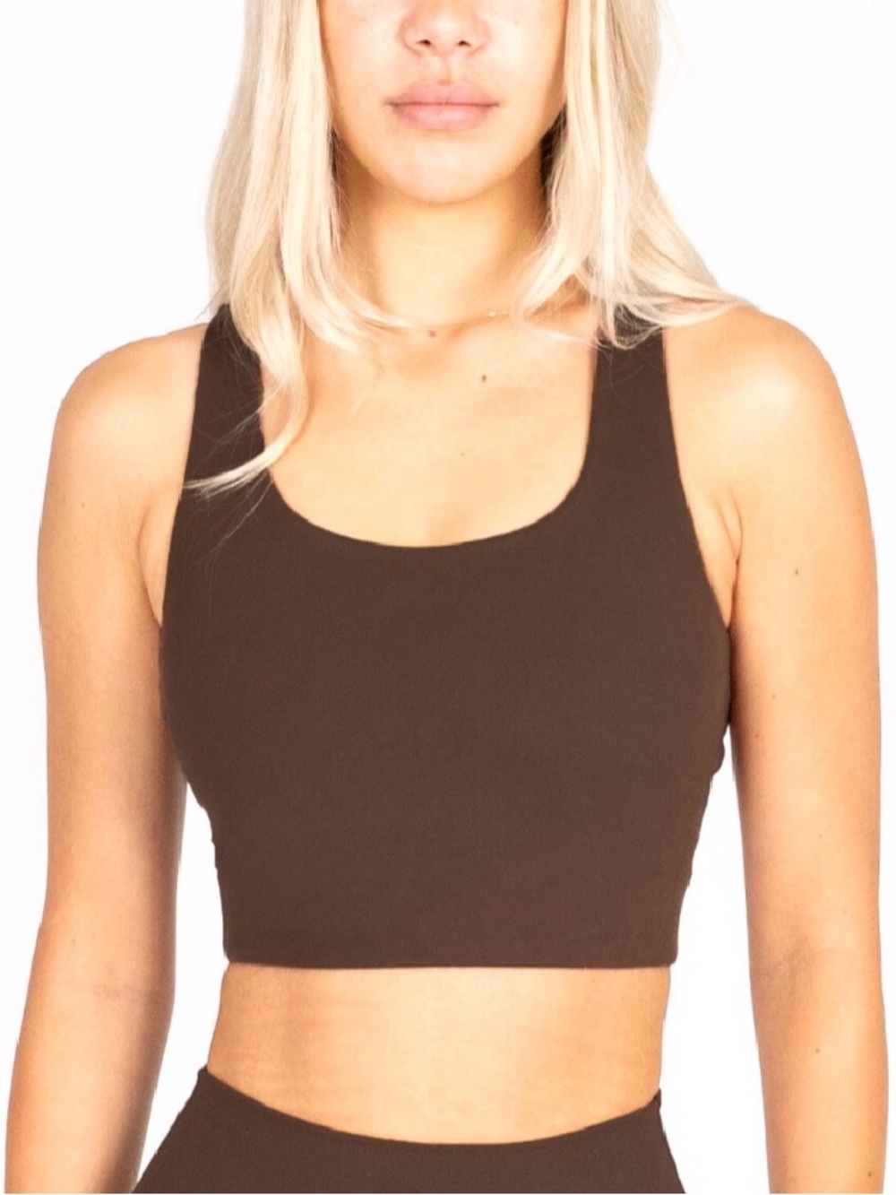 Charlie Rae Racerback Brown Sports Bra (XS)